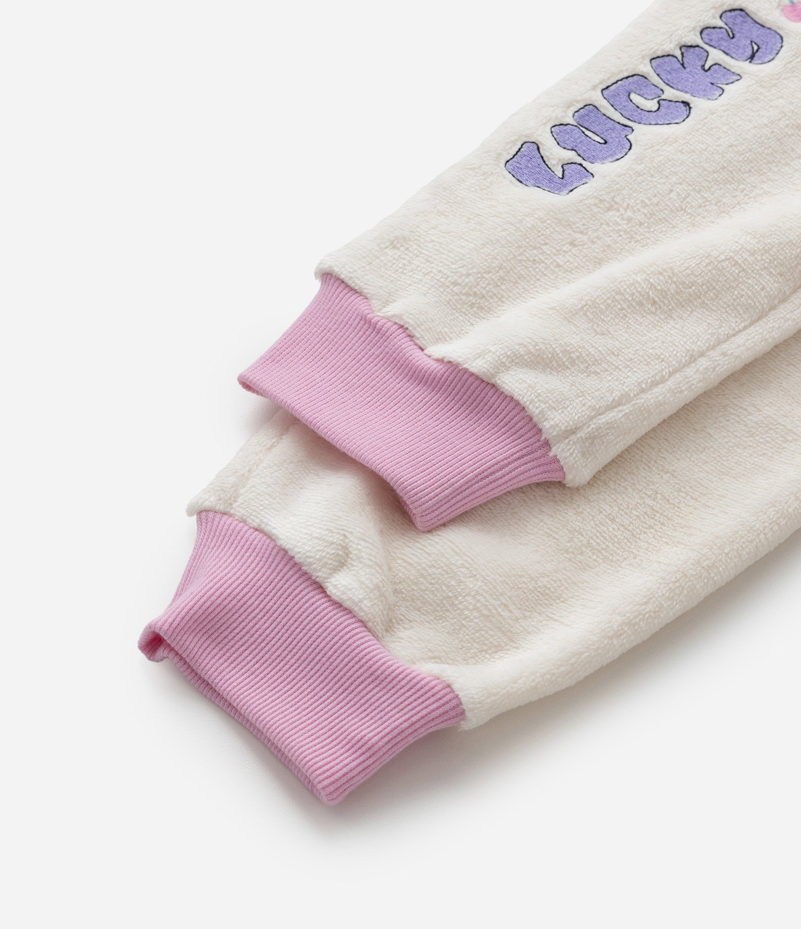 Pijama Infantil em Fleece com Bordado Lettering Amazing - Tam 5 a 14 Anos Rosa/Bege 9