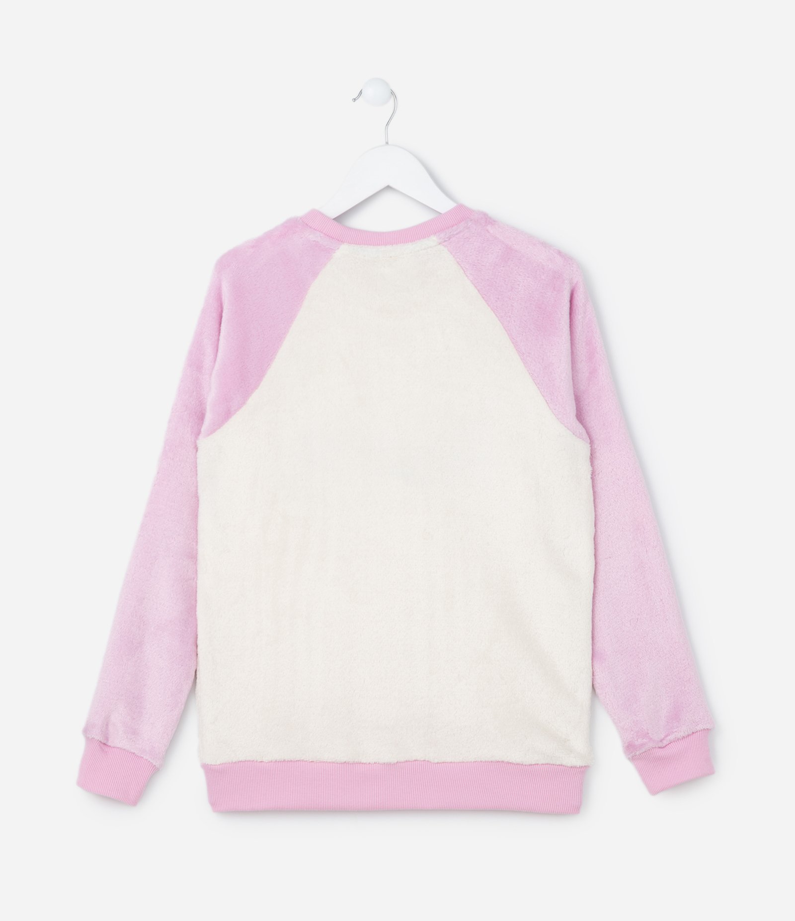 Pijama Infantil em Fleece com Bordado Lettering Amazing - Tam 5 a 14 Anos Rosa/Bege 3