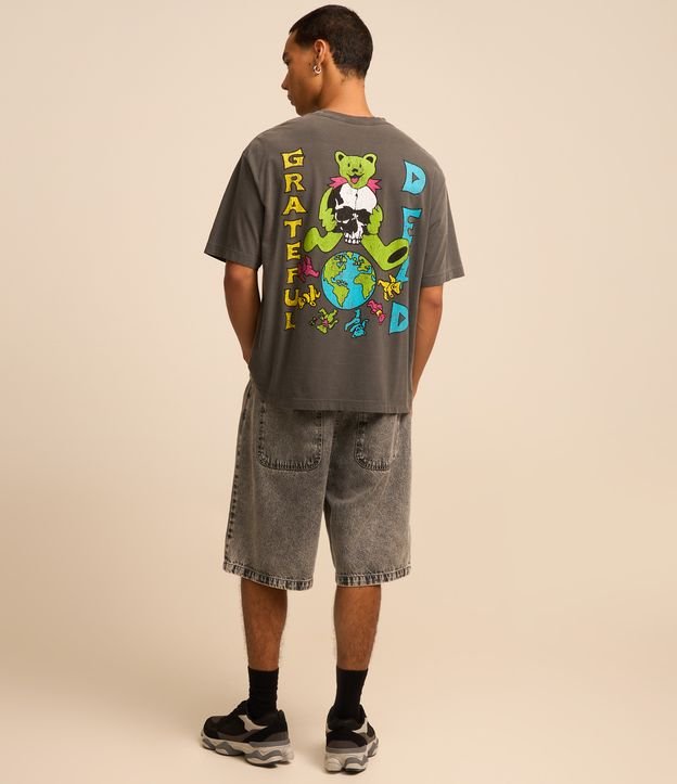 Camiseta Boxy em Algodão com Estampa Grateful Dead