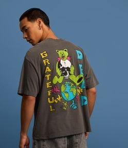 Camiseta Boxy em Algodão com Estampa Grateful Dead