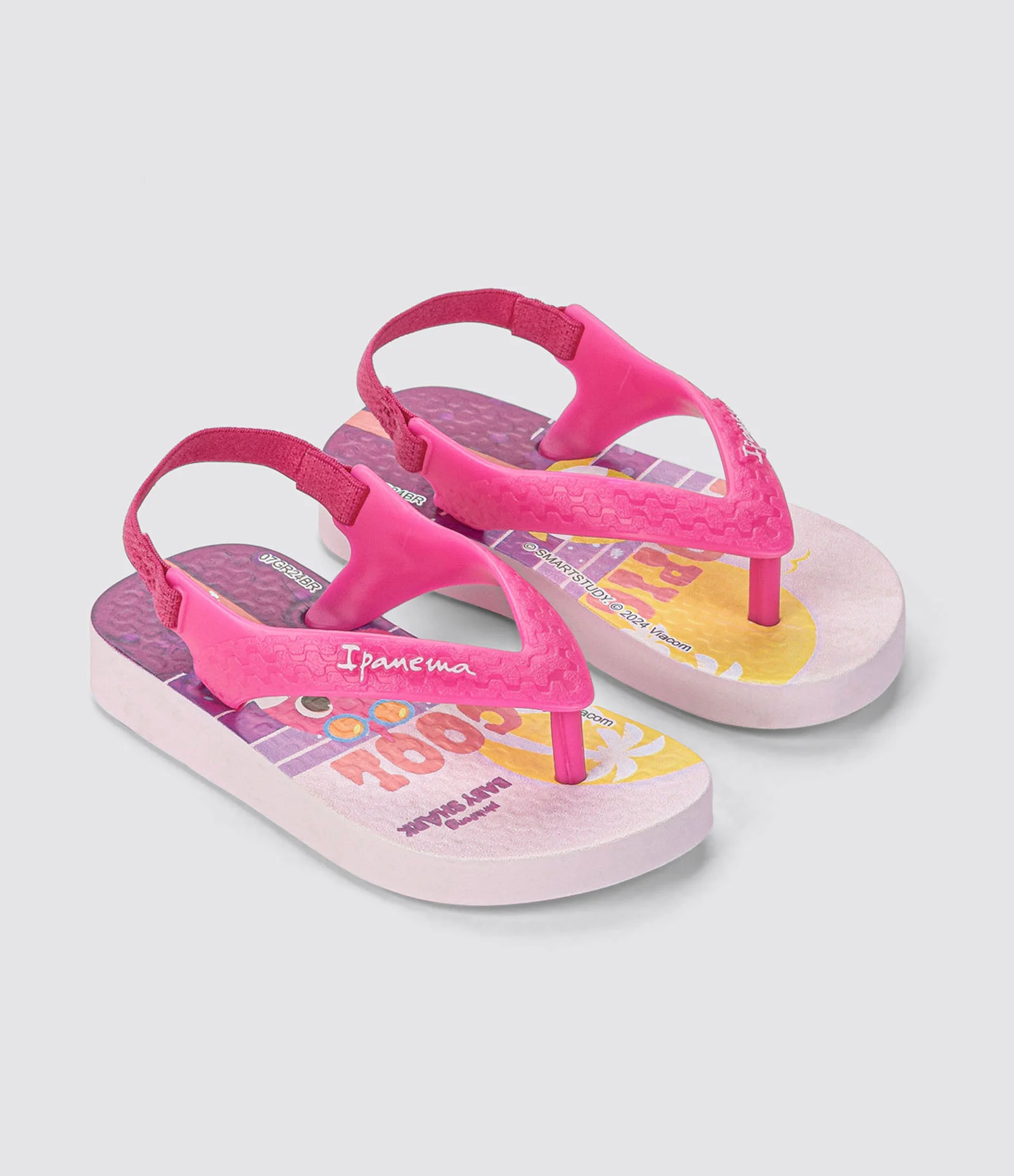 Chinelo Infantil com Elástico e Estampa Baby Shark - Tam 19 a 24 Rosa 2