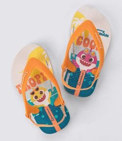 Chinelo Infantil com Elástico e Estampa Baby Shark - Tam 19 a 24