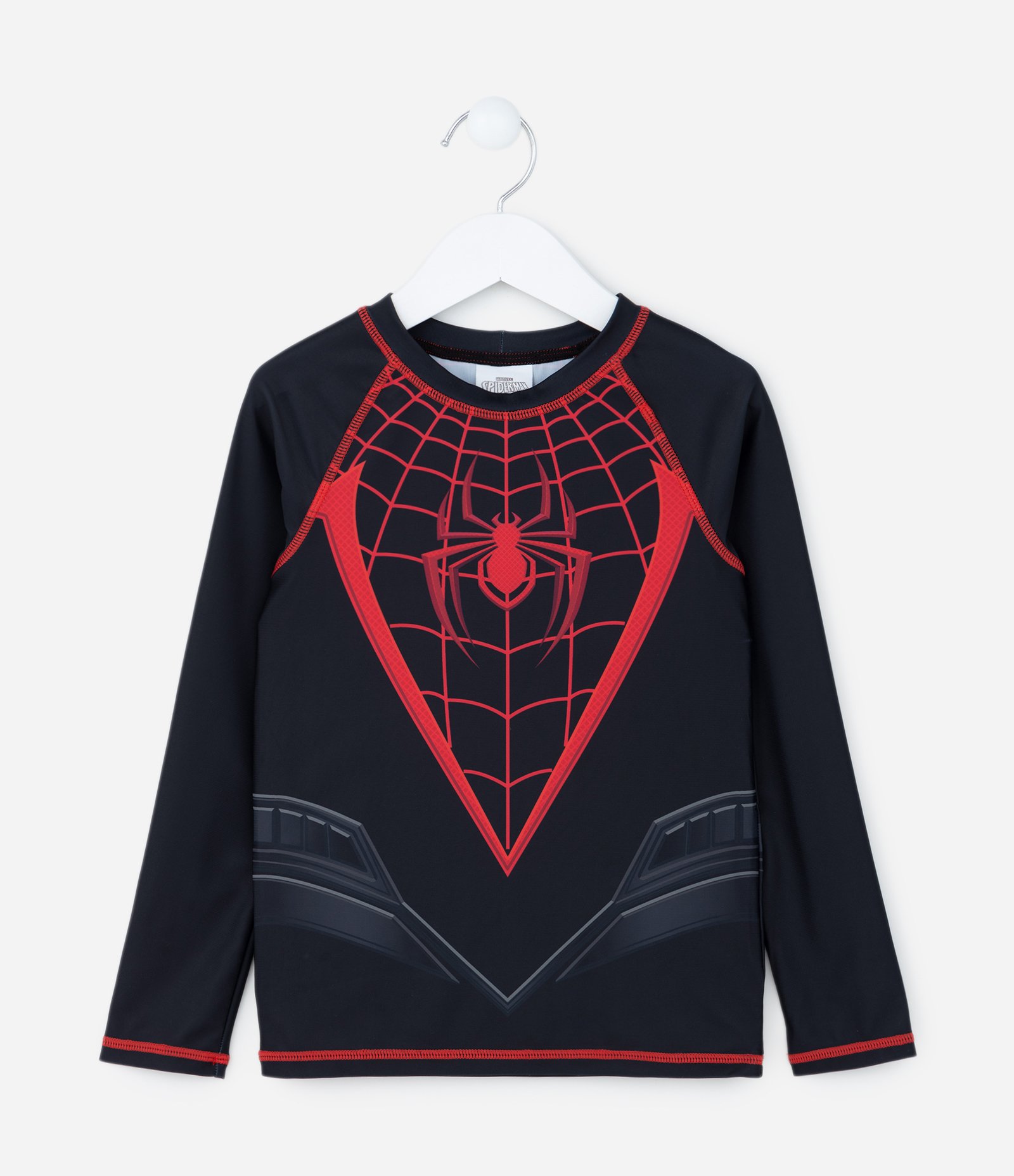 Camiseta Infantil Proteção UV e Estampa Homem-Aranha - Tam 3 a 10 Anos Preto 1