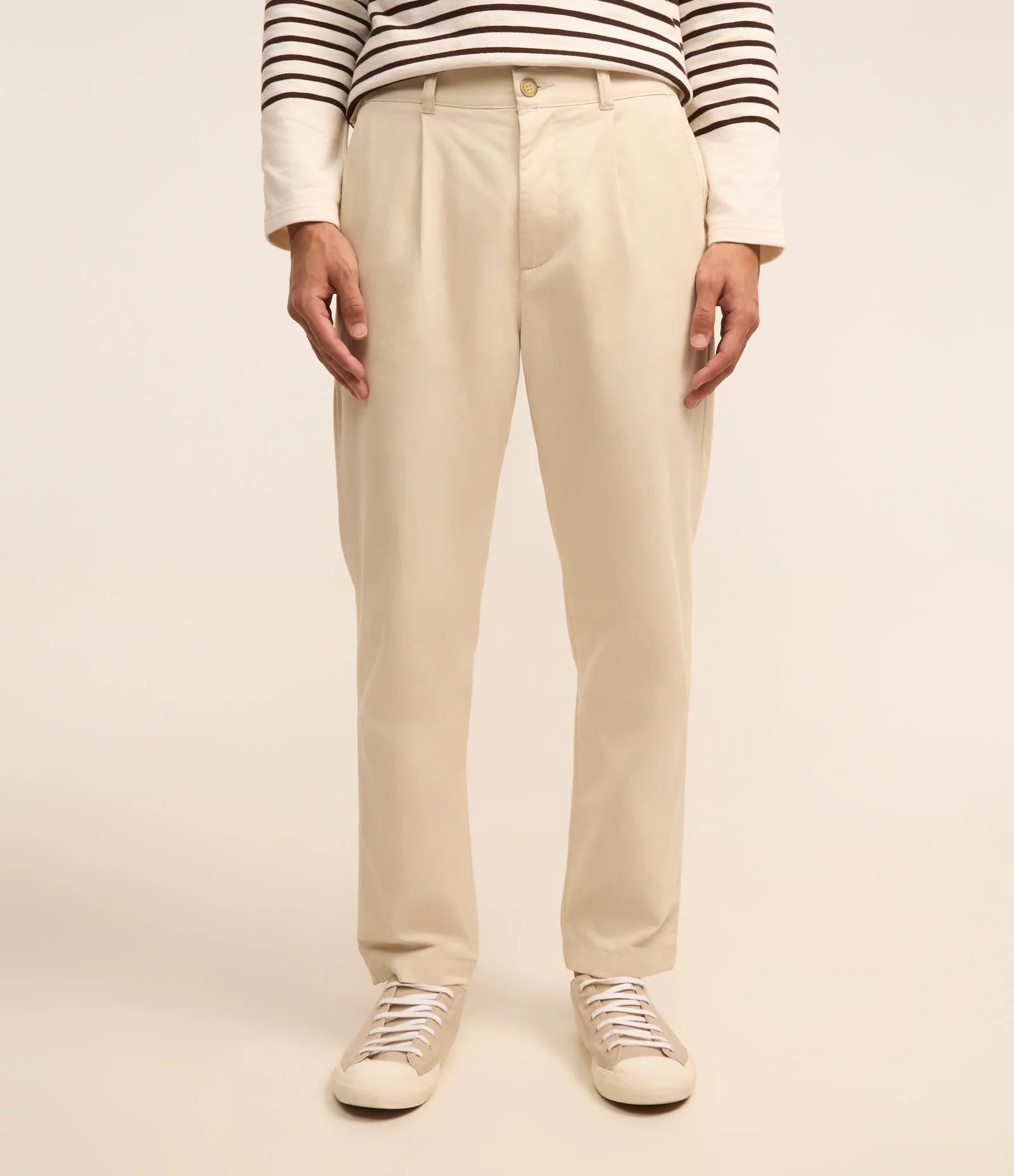 Calça em Algodão com Textura Quadriculada Off White 2