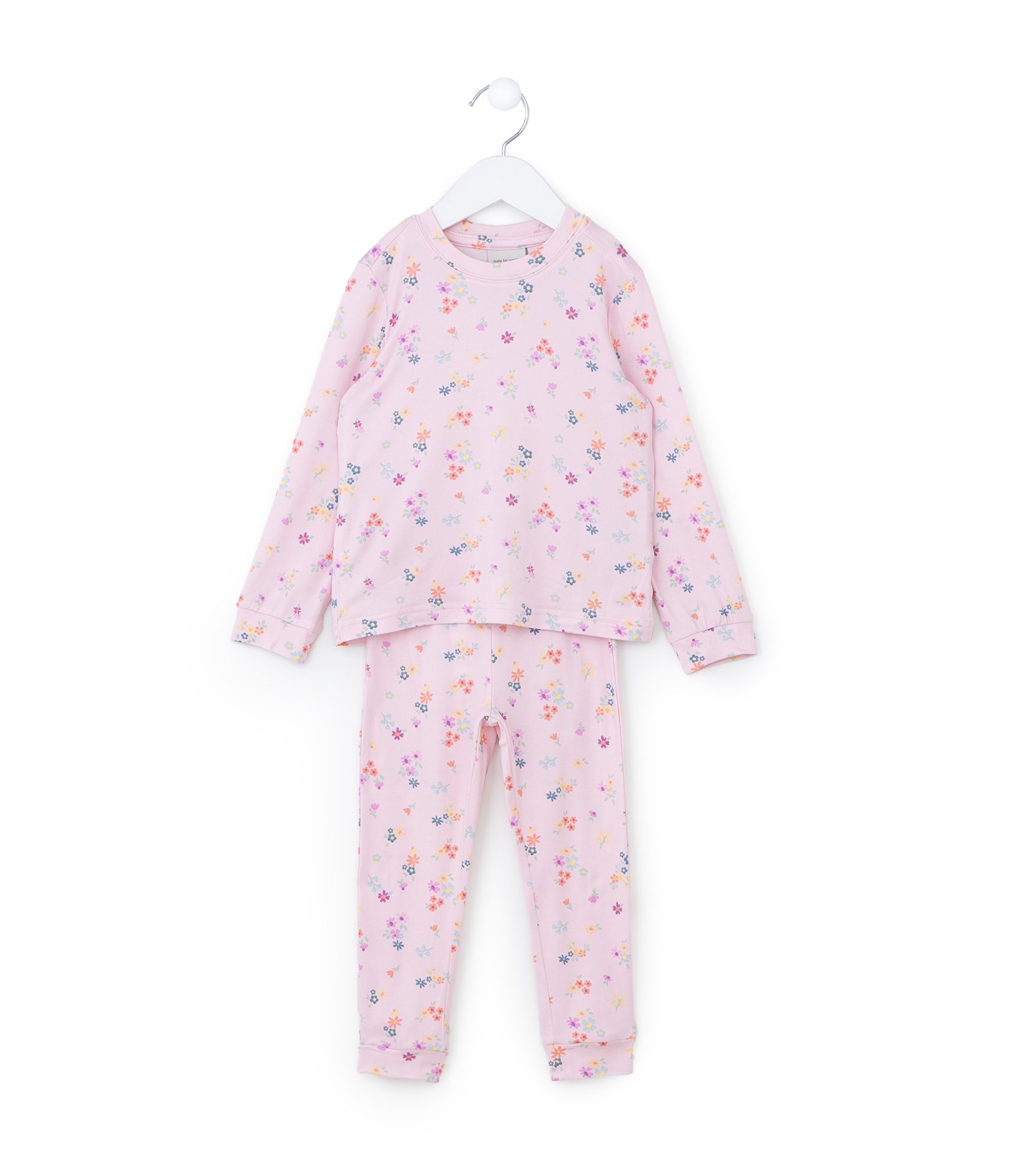 Pijama Longo Infantil com Estampa Floral - Tam 2 a 4 Anos Rosa 1
