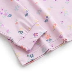 Pijama Longo Infantil com Estampa Floral - Tam 2 a 4 Anos