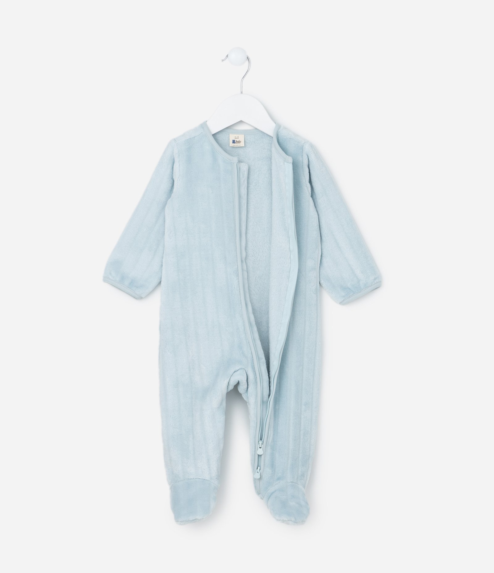 Macacão Infantil em Fleece com Textura - Tam 0 a 24 meses Azul 2