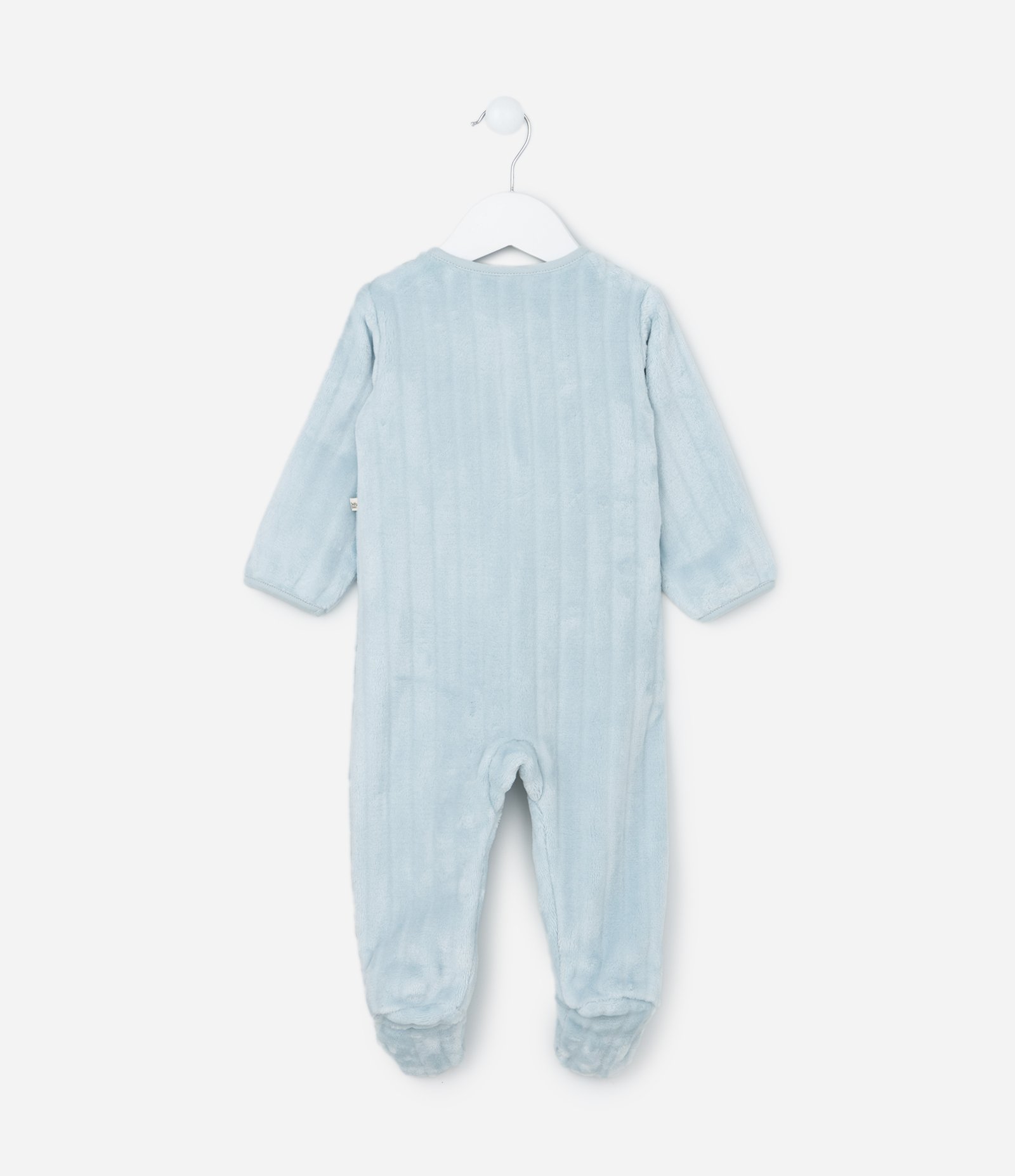 Macacão Infantil em Fleece com Textura - Tam 0 a 24 meses Azul 3