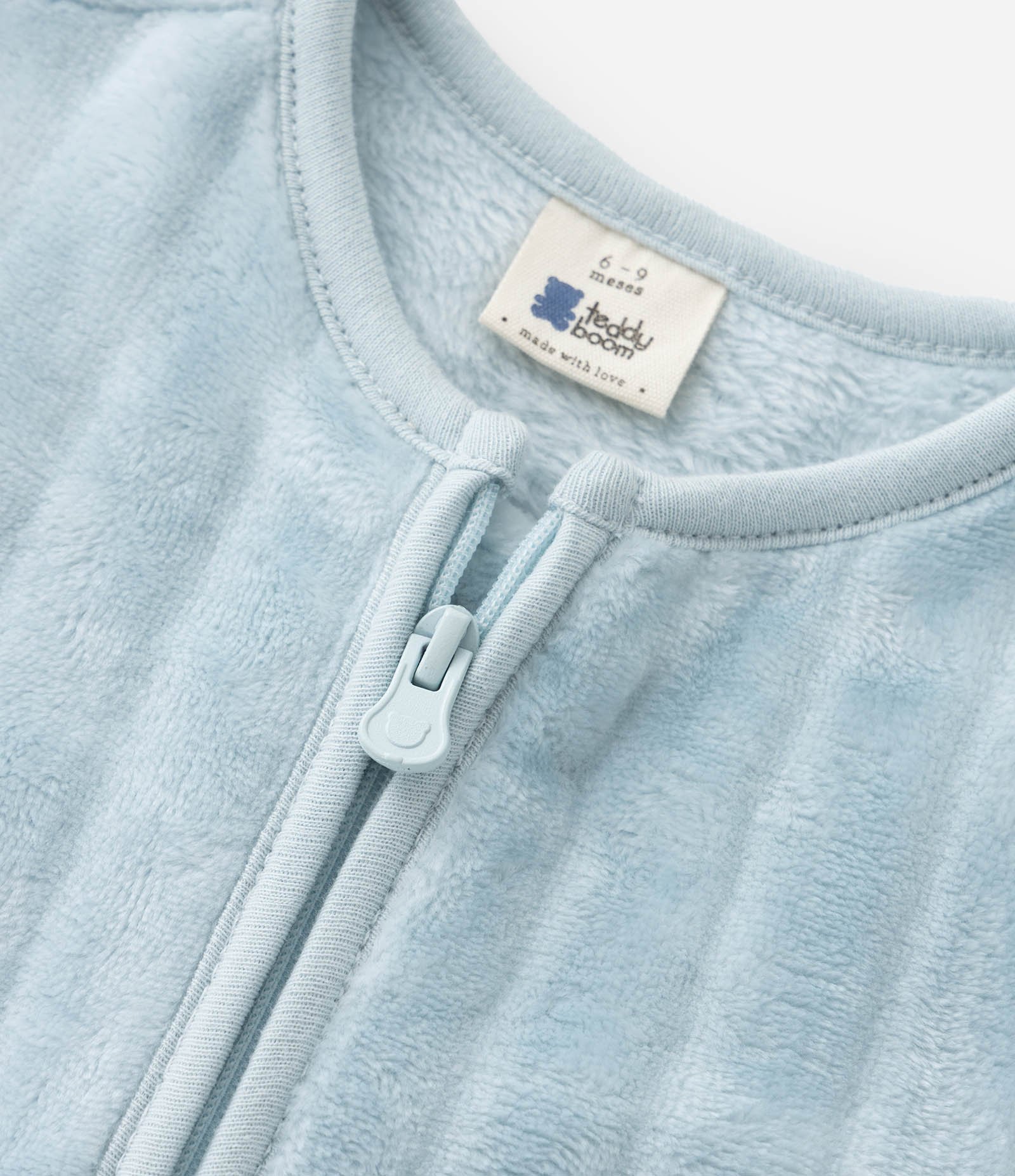 Macacão Infantil em Fleece com Textura - Tam 0 a 24 meses Azul 5