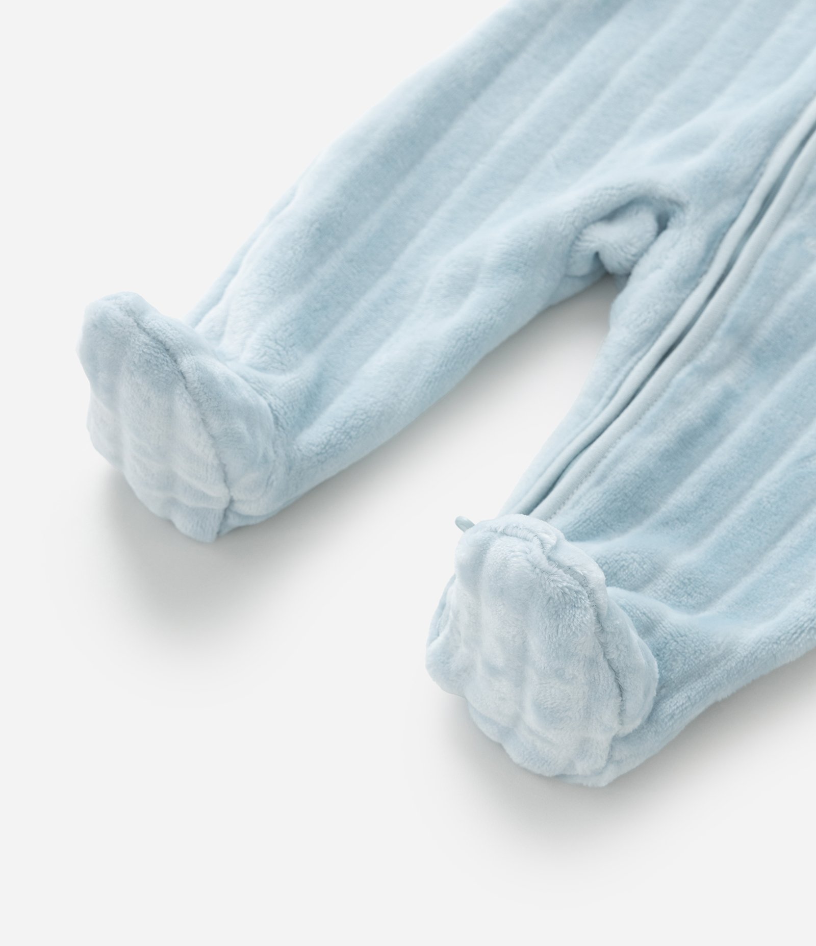 Macacão Infantil em Fleece com Textura - Tam 0 a 24 meses Azul 7