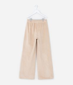 Calça Wide Leg Infantil em Plush - Tam 5 a 14 Anos