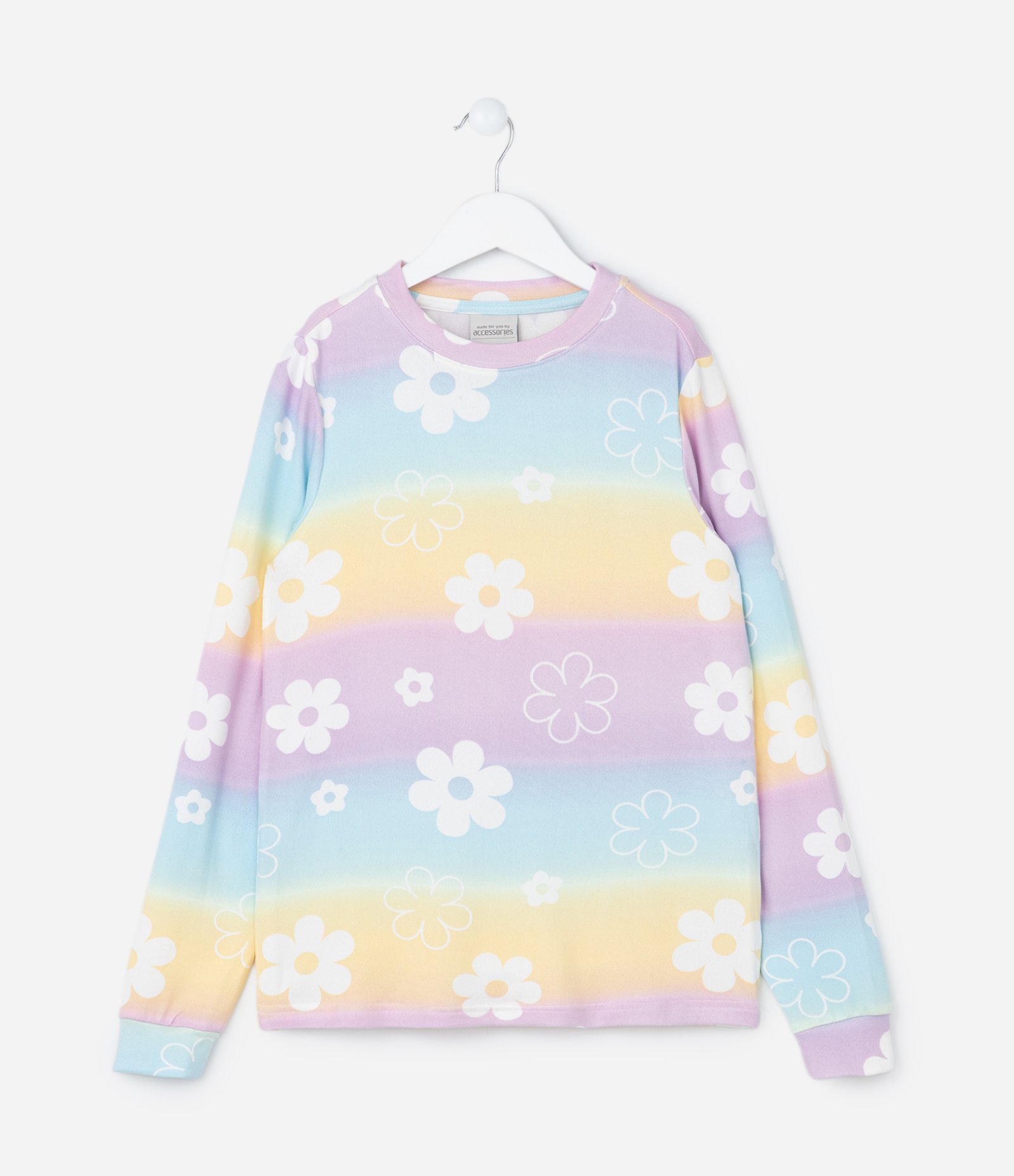 Pijama Infantil Tricosado com Estampa de Florzinhas - Tam 5 a 14 Anos Multicores 2