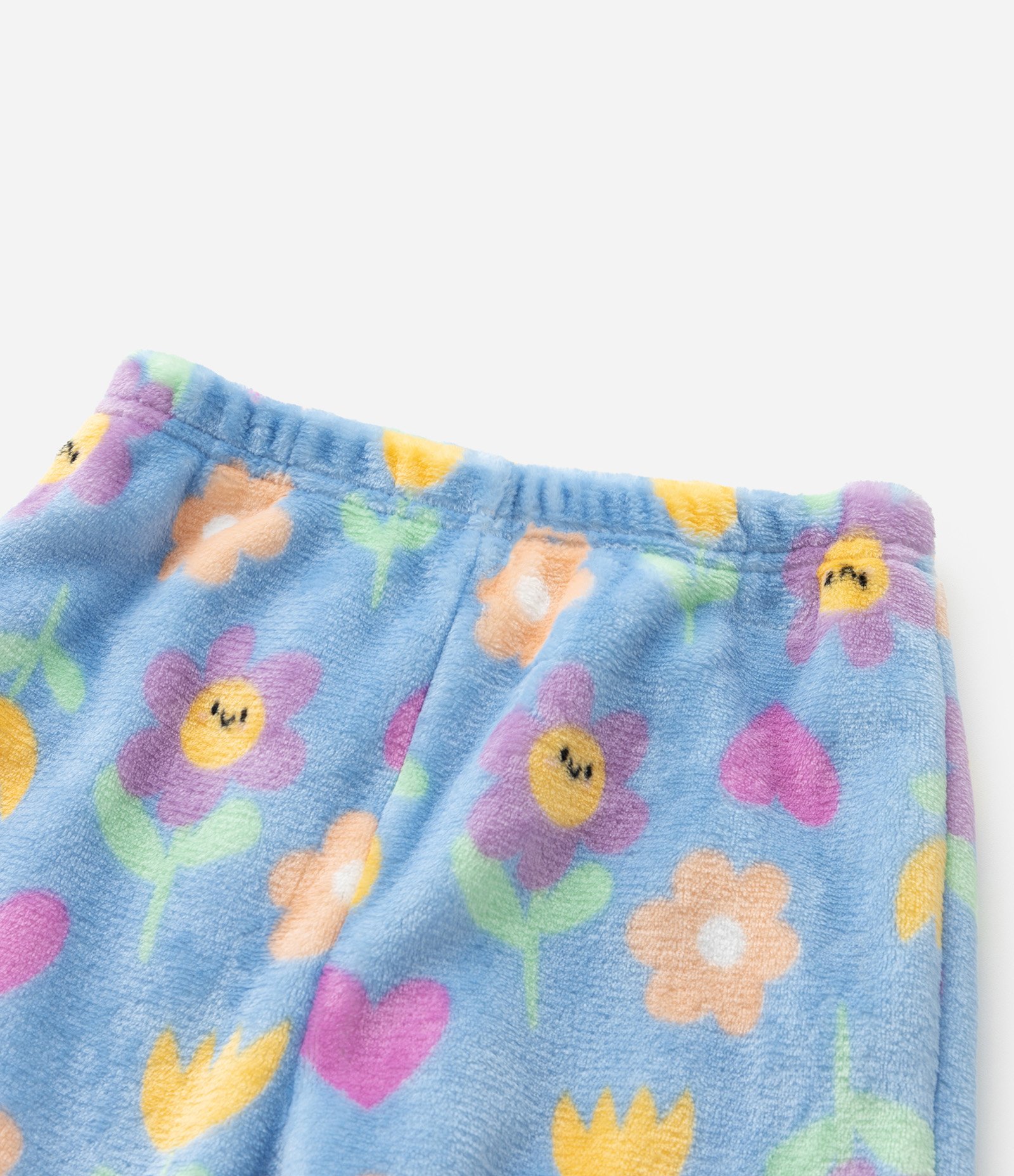 Pijama Infantil em Fleece com Bordado Florzinha - Tam 2 a 6 Anos Azul 10