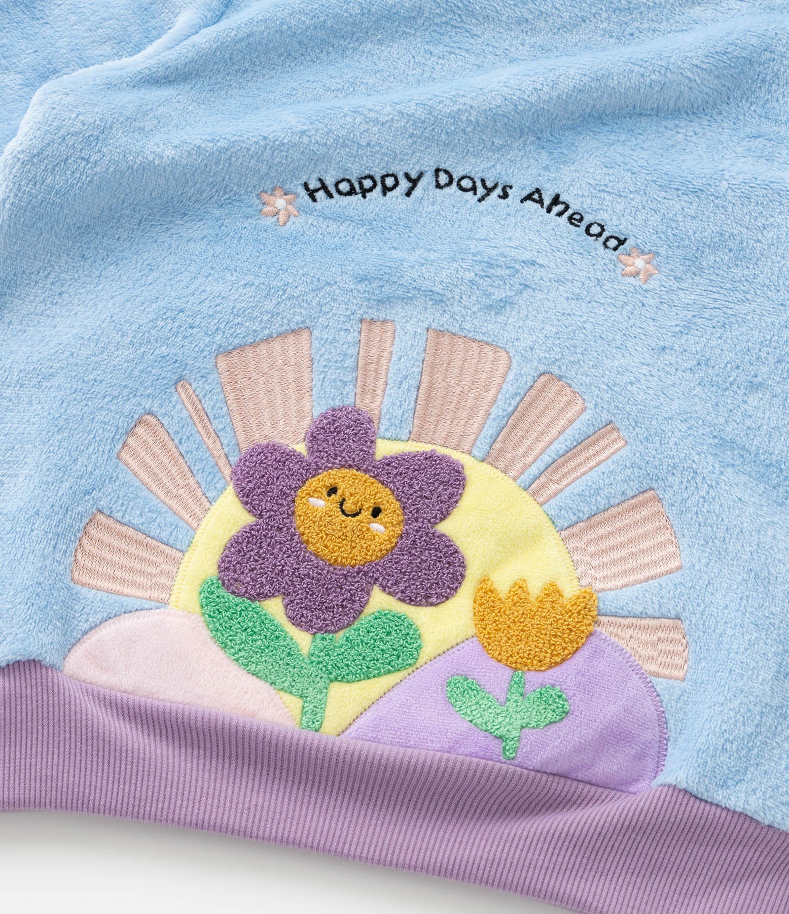 Pijama Infantil em Fleece com Bordado Florzinha - Tam 2 a 6 Anos Azul 11