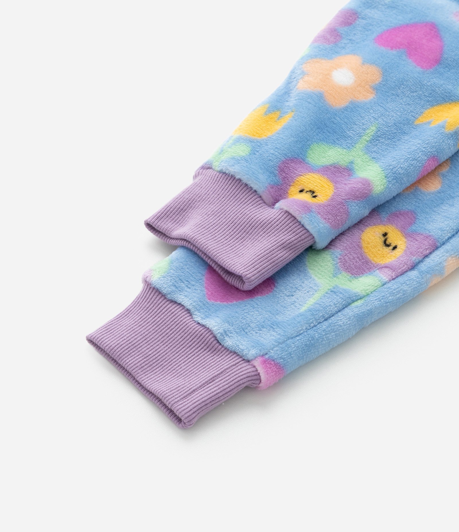 Pijama Infantil em Fleece com Bordado Florzinha - Tam 2 a 6 Anos Azul 5