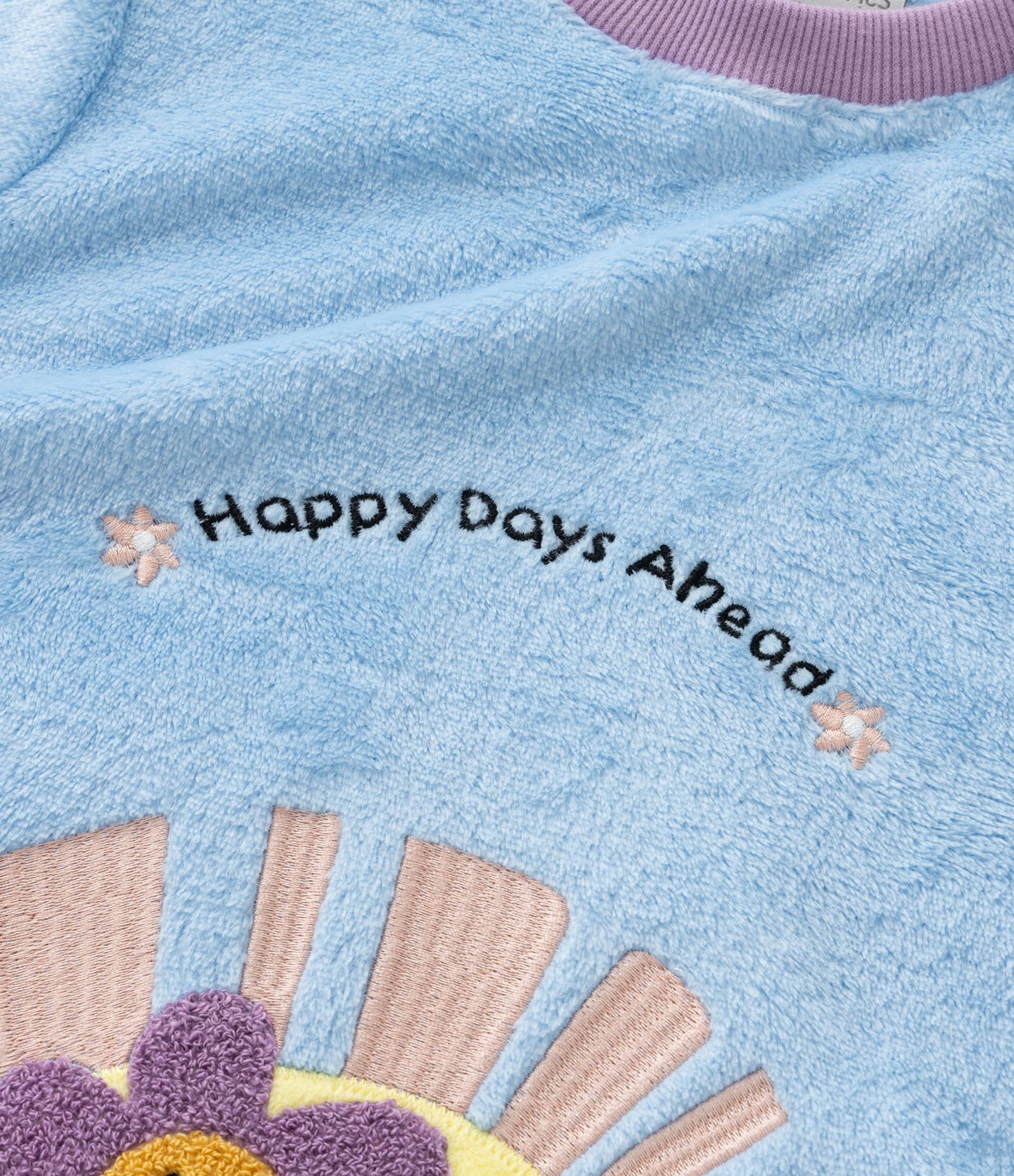 Pijama Infantil em Fleece com Bordado Florzinha - Tam 2 a 6 Anos Azul 6