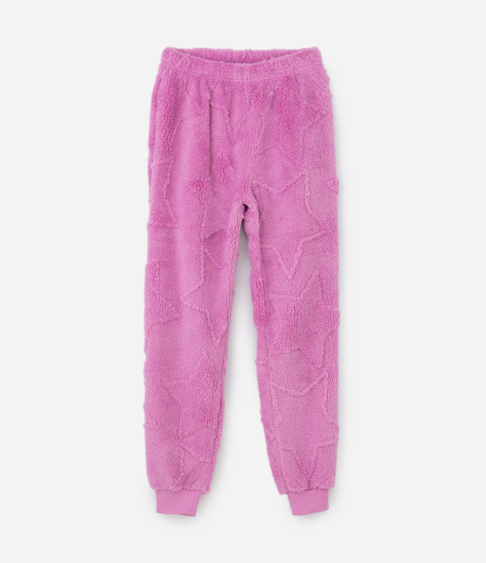 Pijama Infantil em Fleece com Textura de Estrelas - Tam 5 a 14 Anos Rosa 9