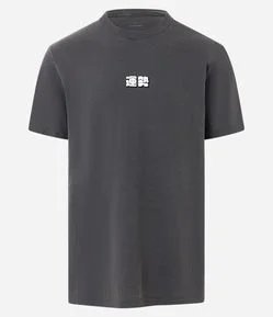 Camiseta Comfort Algodão com Estampa Lettering