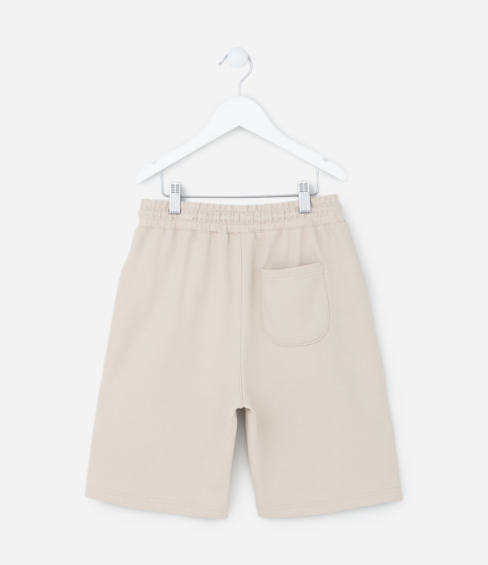 Bermuda Infantil em Moletom com Bolsinhos - Tam 5 a 14 Anos Bege 2