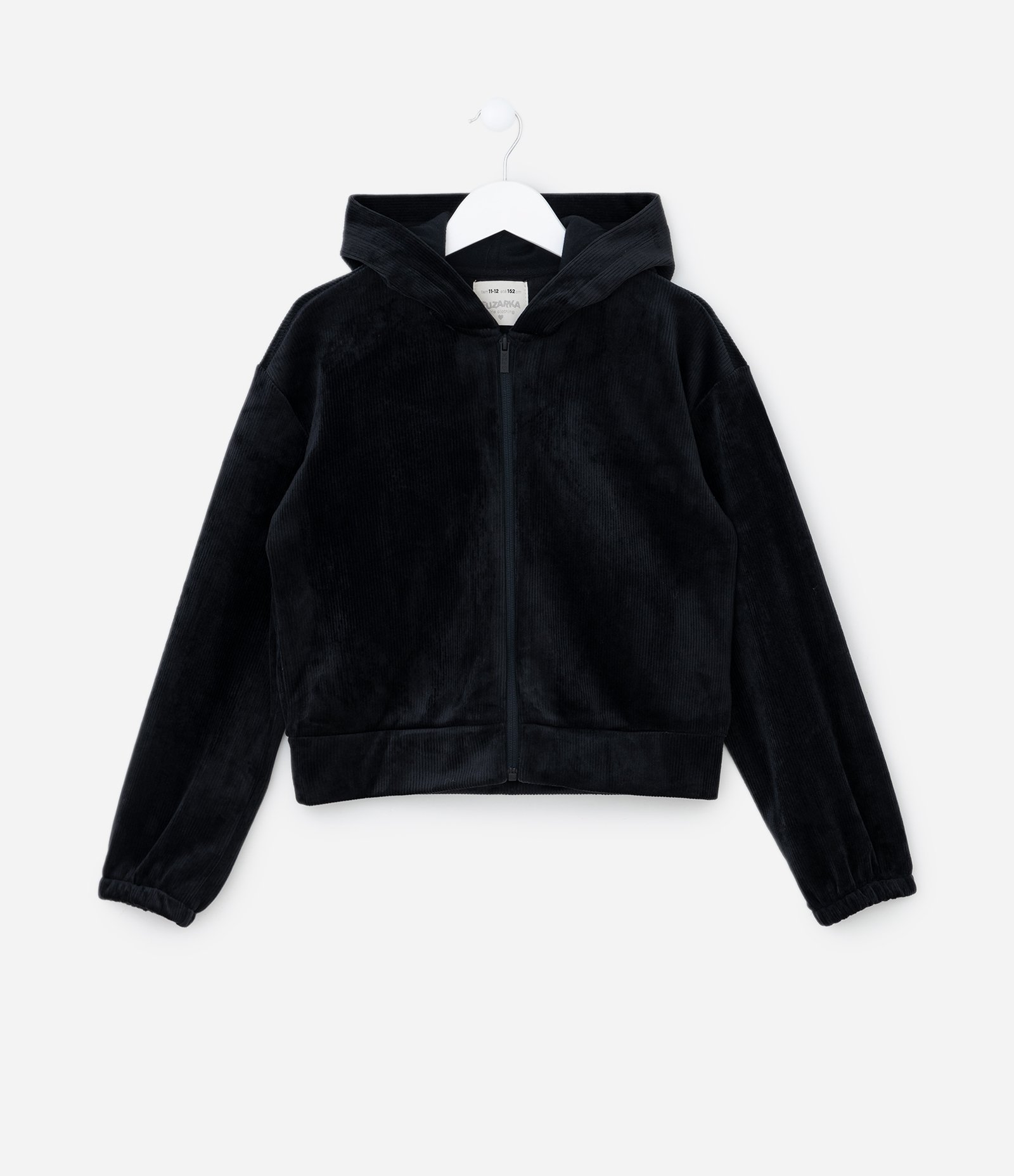 Jaqueta Infantil em Plush Canelada - Tam 5 a 14 Anos Preto 1