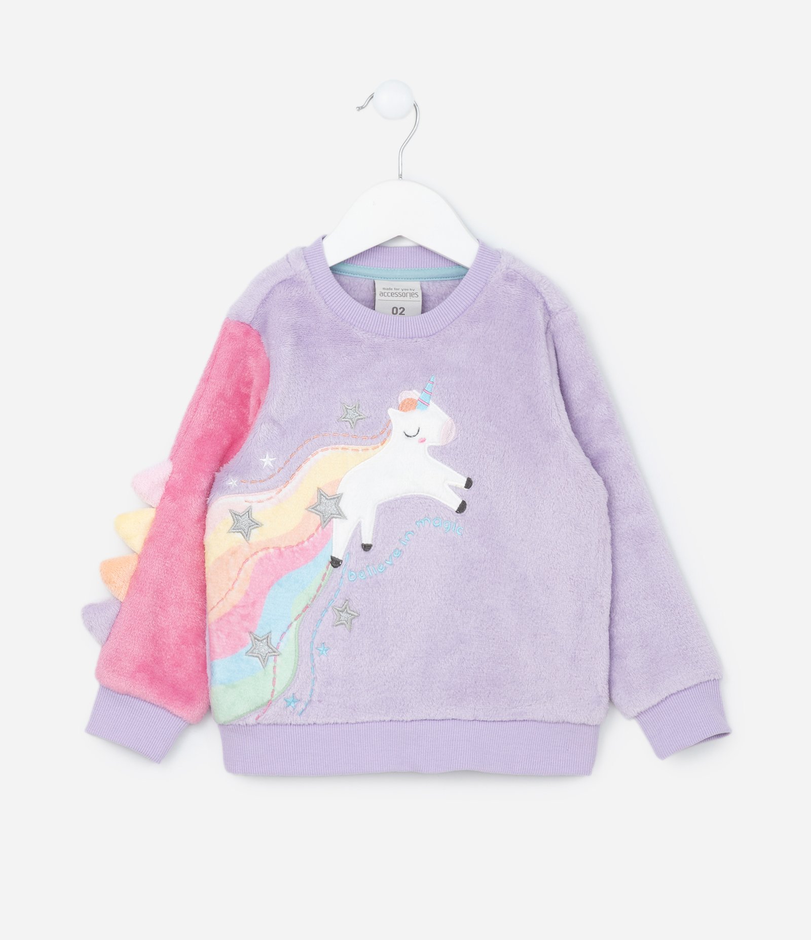 Pijama Infantil em Fleece com Bordado Unicórnio - Tam 1 a 4 Anos Multicores 2