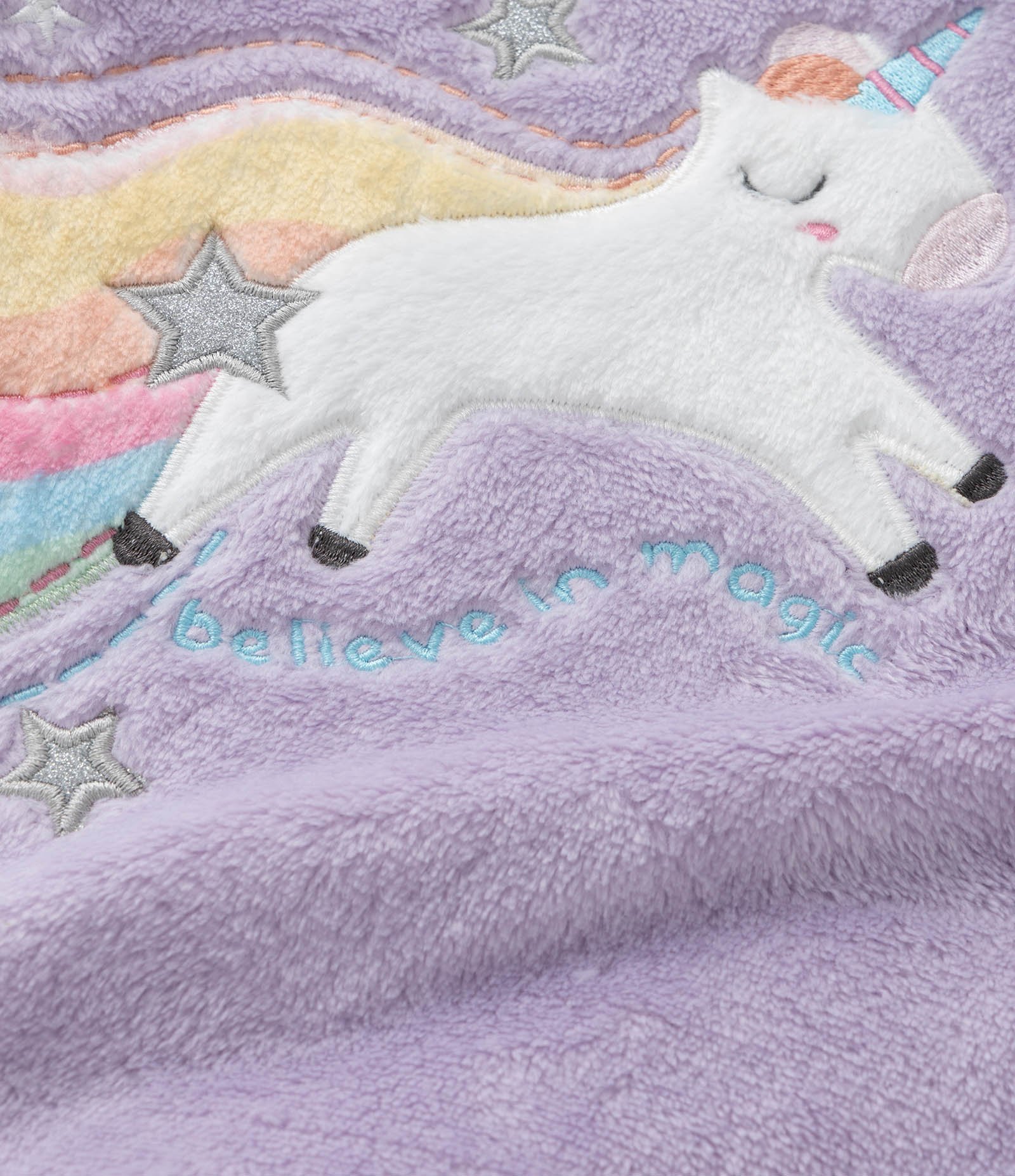 Pijama Infantil em Fleece com Bordado Unicórnio - Tam 1 a 4 Anos Multicores 5