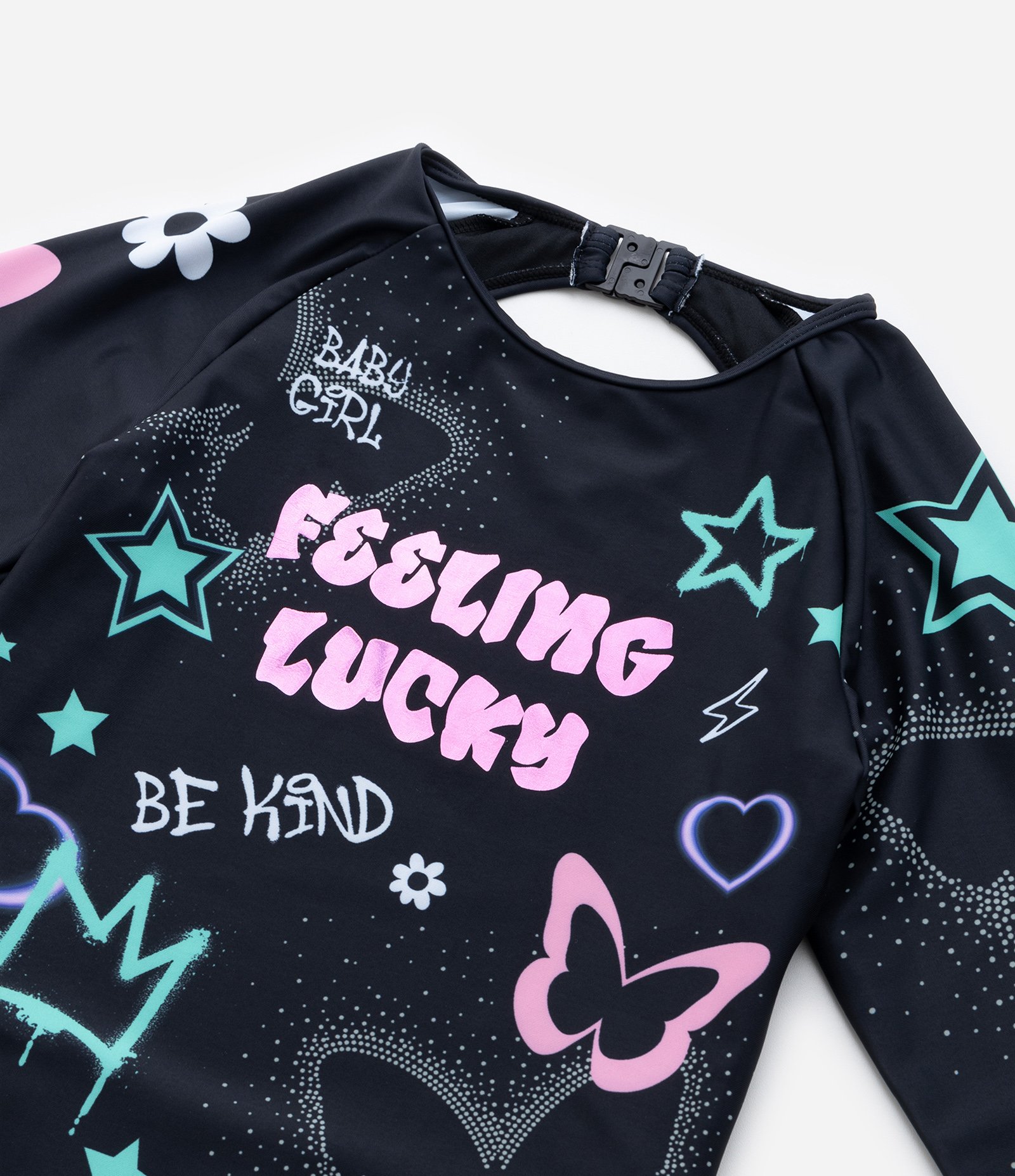 Maiô Infantil com Recorte nas Costas e Proteção UV - Tam 5 a 14 Amos Preto 5