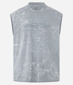 Regata Boxy em Algodão com Efeito Marmorizado