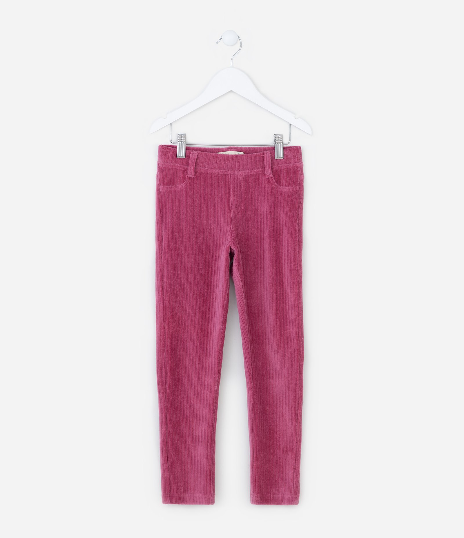 Calça Legging Infantil em Veludo Cotelê - Tam 1 a 5 Anos Rosa 1