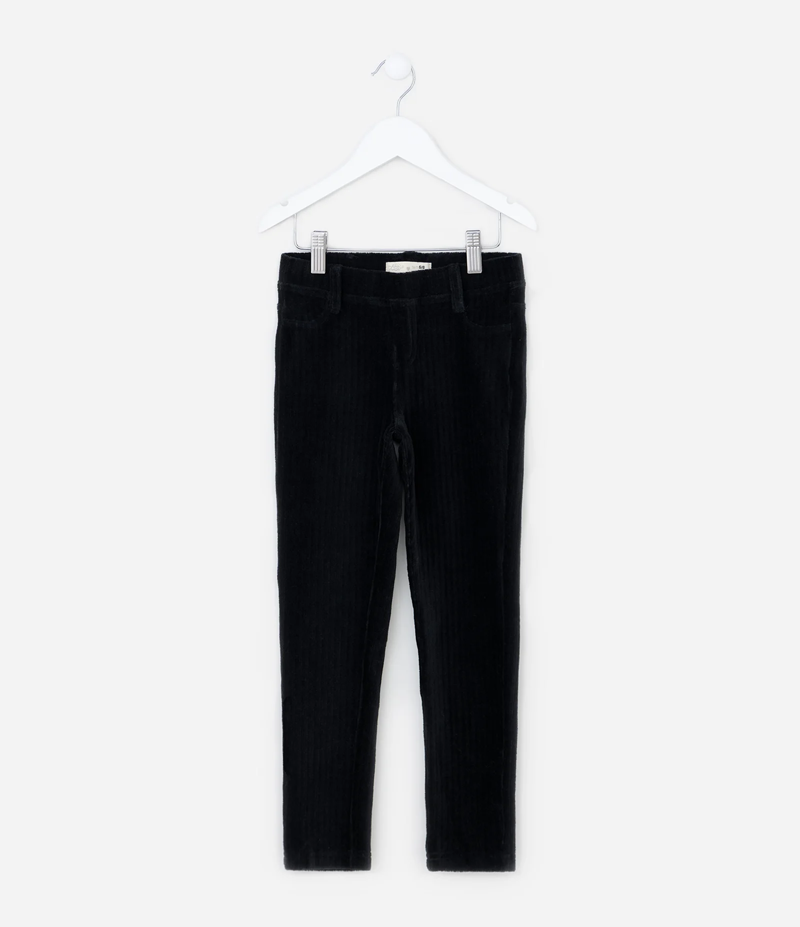 Calça Legging Infantil em Veludo Cotelê - Tam 1 a 5 Anos Preto 1
