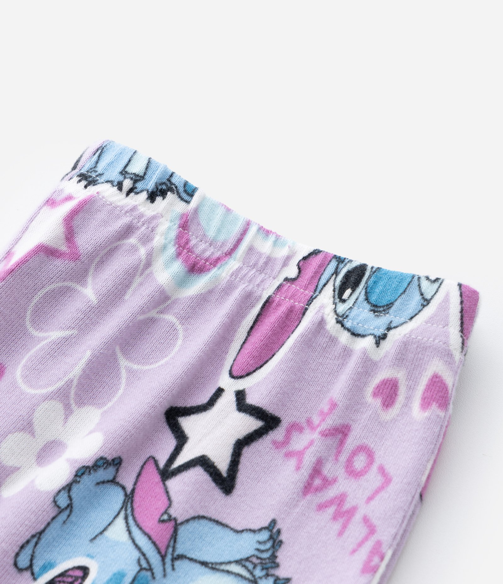 Pijama Infantil em Tricô com Estampa do Stitch - Tam 5 a 14 Anos Lilás 8