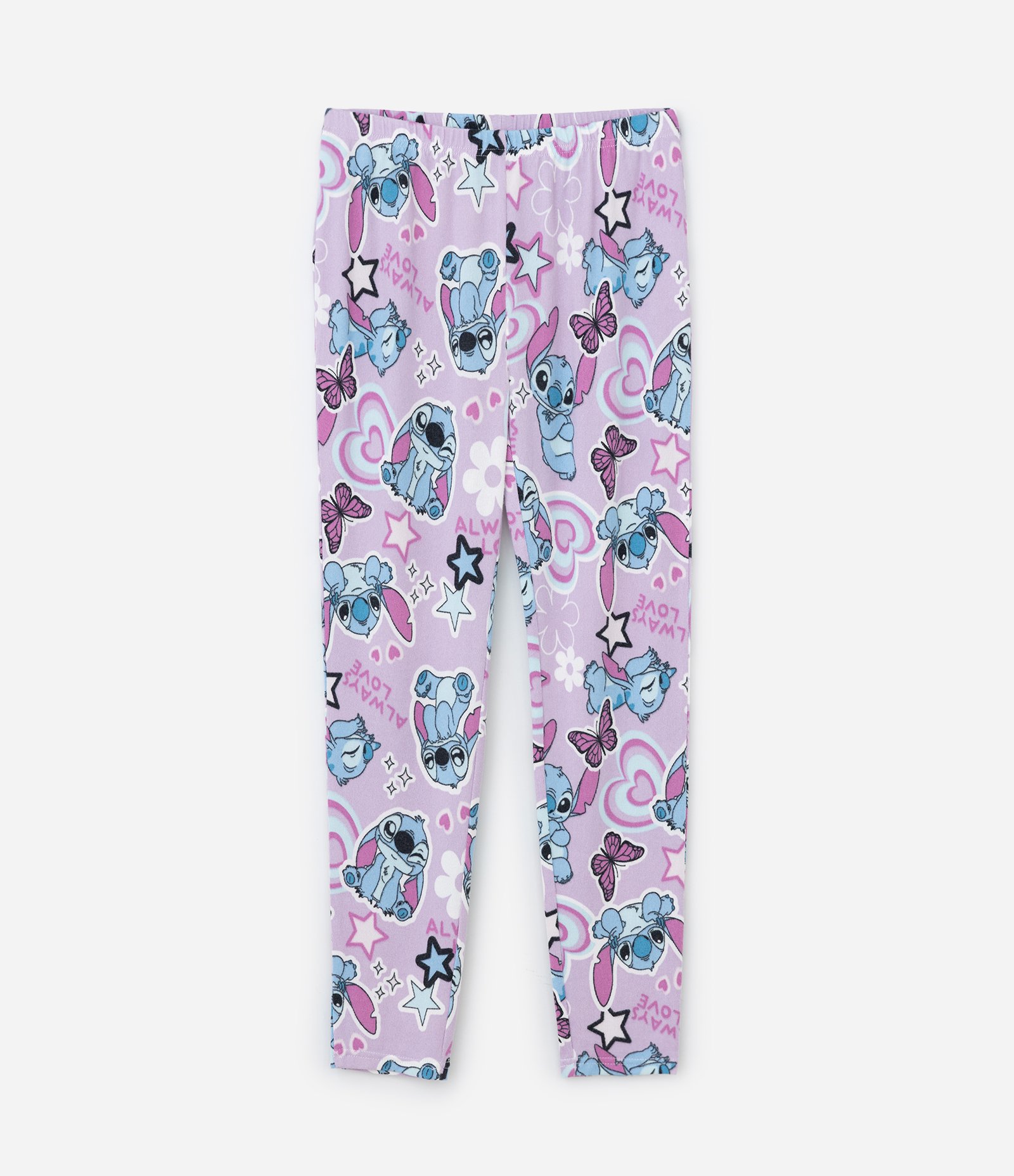 Pijama Infantil em Tricô com Estampa do Stitch - Tam 5 a 14 Anos Lilás 4