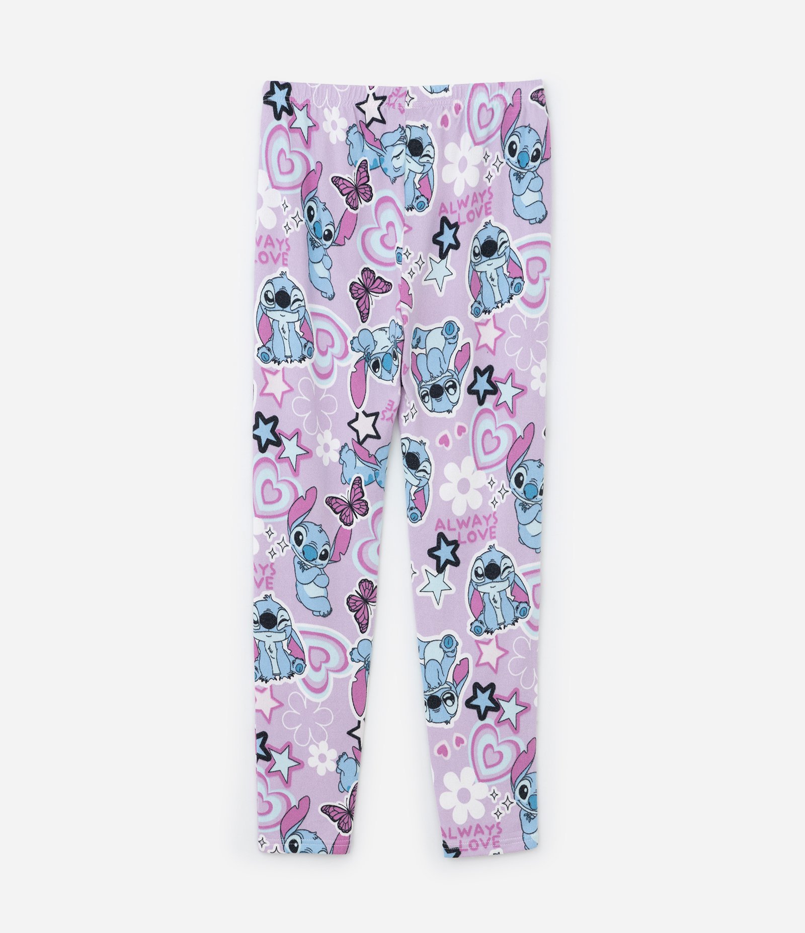 Pijama Infantil em Tricô com Estampa do Stitch - Tam 5 a 14 Anos Lilás 5