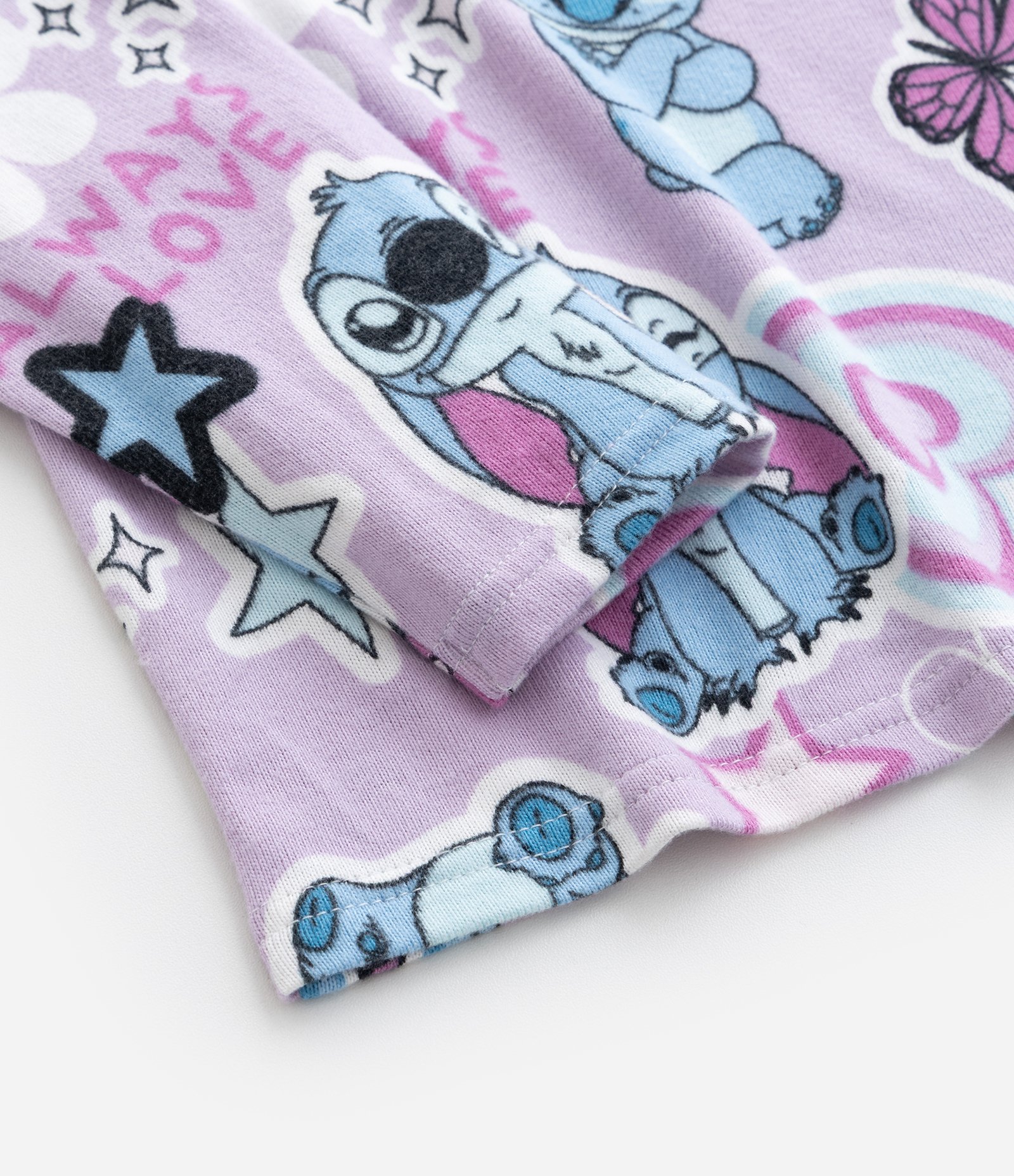 Pijama Infantil em Tricô com Estampa do Stitch - Tam 5 a 14 Anos Lilás 6