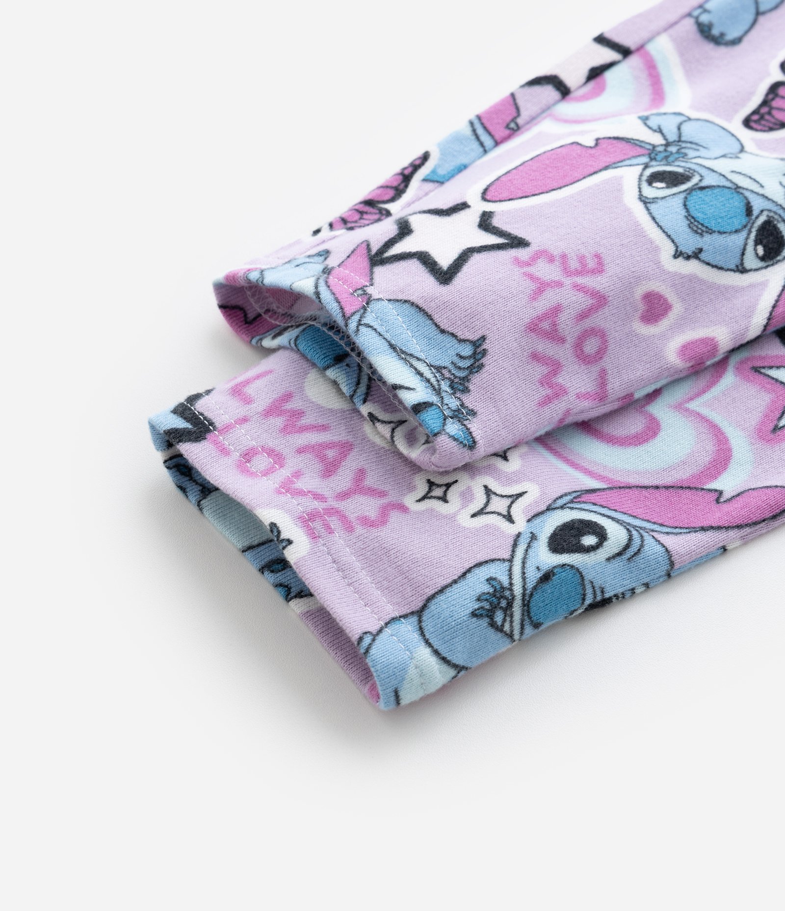 Pijama Infantil em Tricô com Estampa do Stitch - Tam 5 a 14 Anos Lilás 7