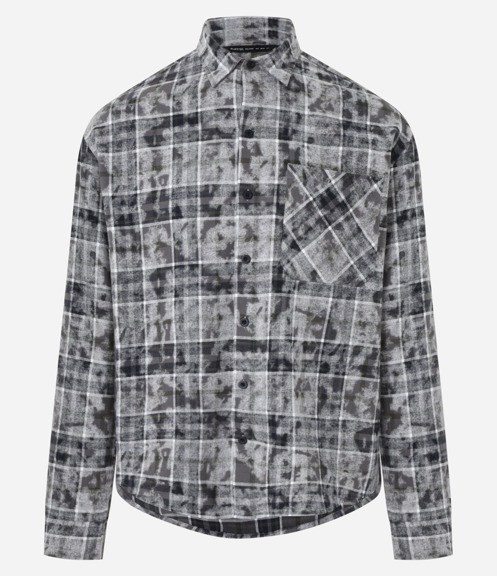 Camisa Comfort em Flanela com Estampa Xadrez com Bolso Preto 7