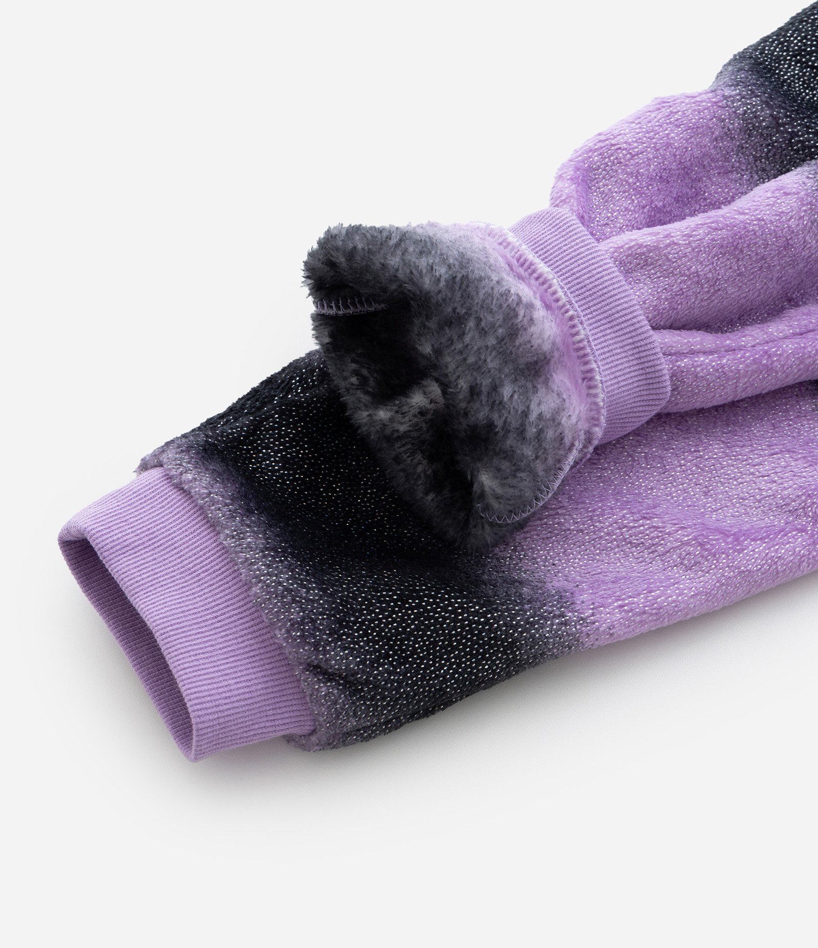 Pijama Infantil em Sherpa com Bordado Borboleta - Tam 5 ao 14 Bege/Roxo 5