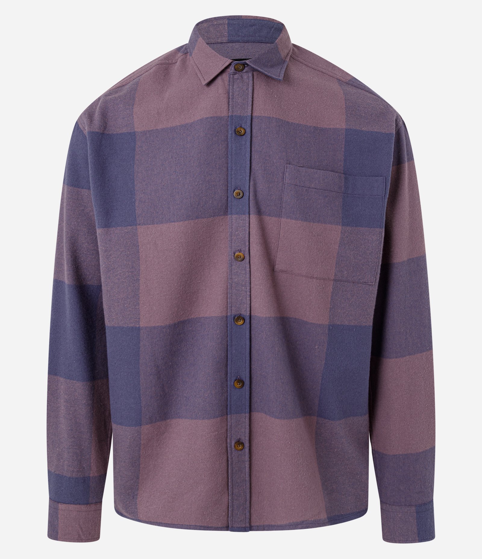 Camisa Relaxed em Flanela Xadrez Roxo 1