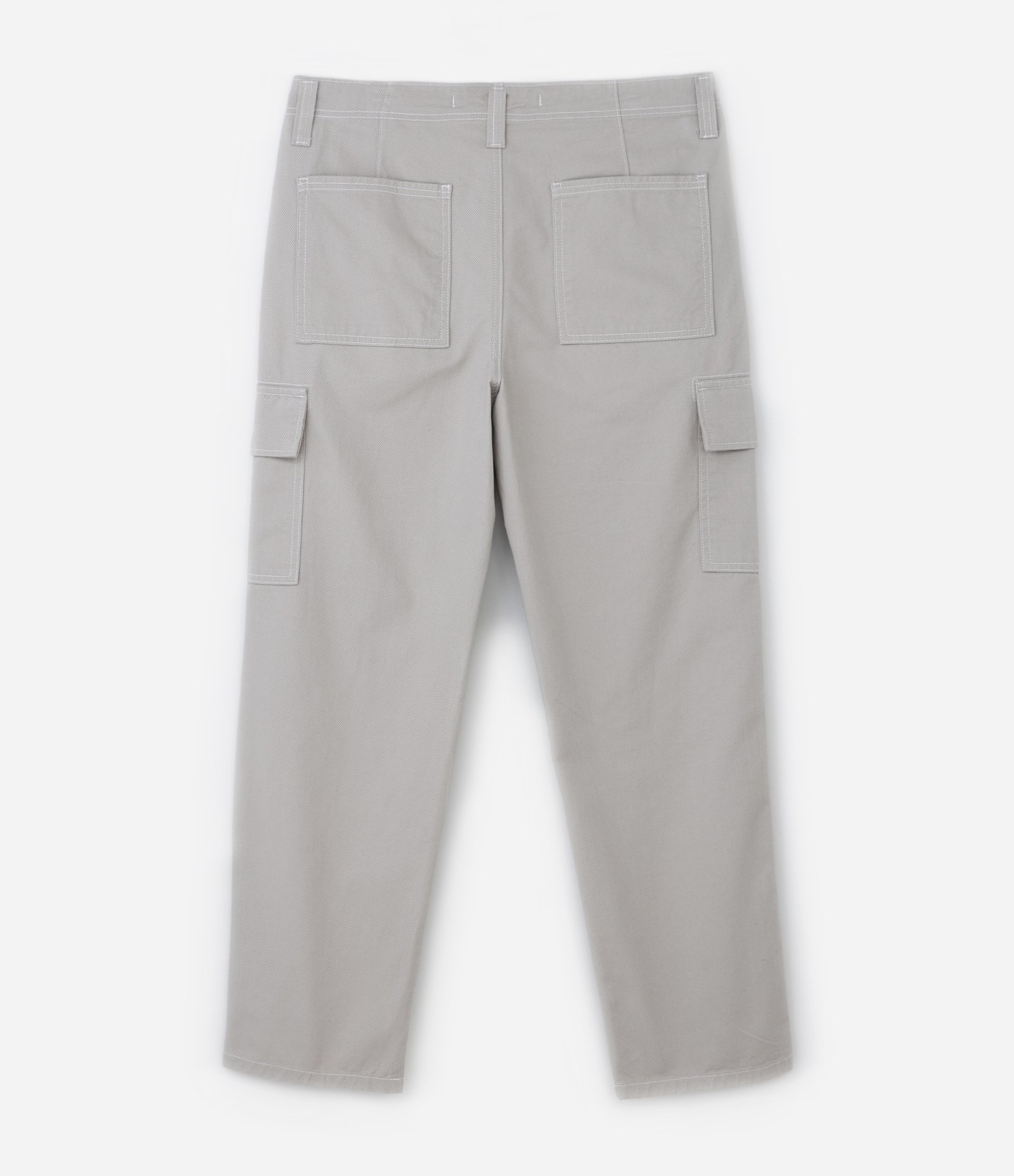 Calça Baggy em Sarja com Pespontos Contrastantes Cinza 6