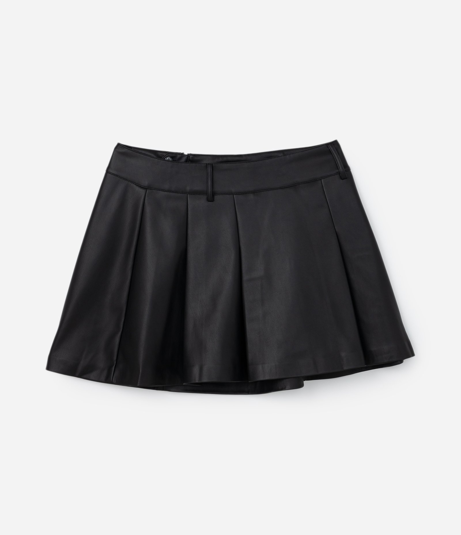 Saia Curta em Material Sintético Plissada Curve & Plus Size Preto 4