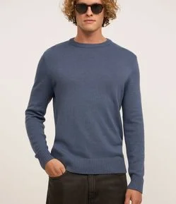 Suéter Comfort em Tricô com Manga e Barra Ajustadas