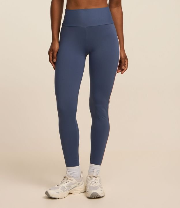 Calça Legging Esportiva com Linha Contrastante nas Laterais