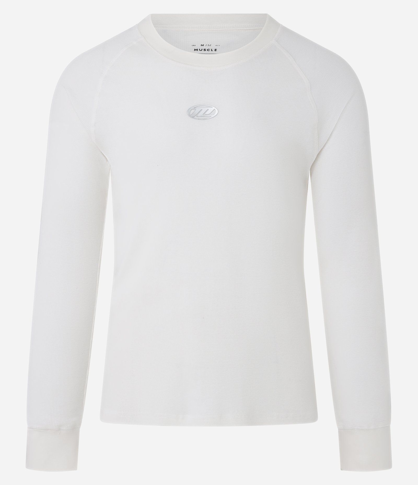 Camiseta Muscle em Ribana com Patch Branco 4