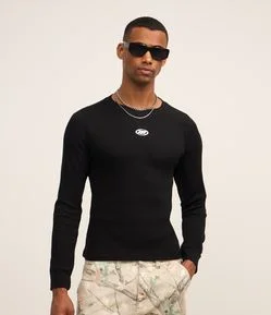 Camiseta Muscle em Ribana com Patch