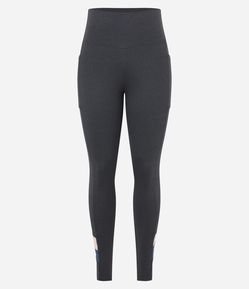 Calça Legging Esportiva em Microfibra com Contraste