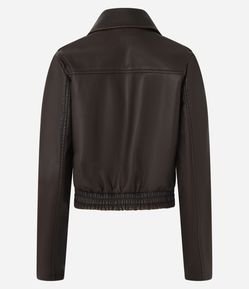 Jaqueta em Material Sintético e com Bolsos de Zíper