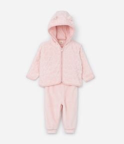 Conjunto Infantil em Fleece Texturizado - Tam 0 a 18 meses