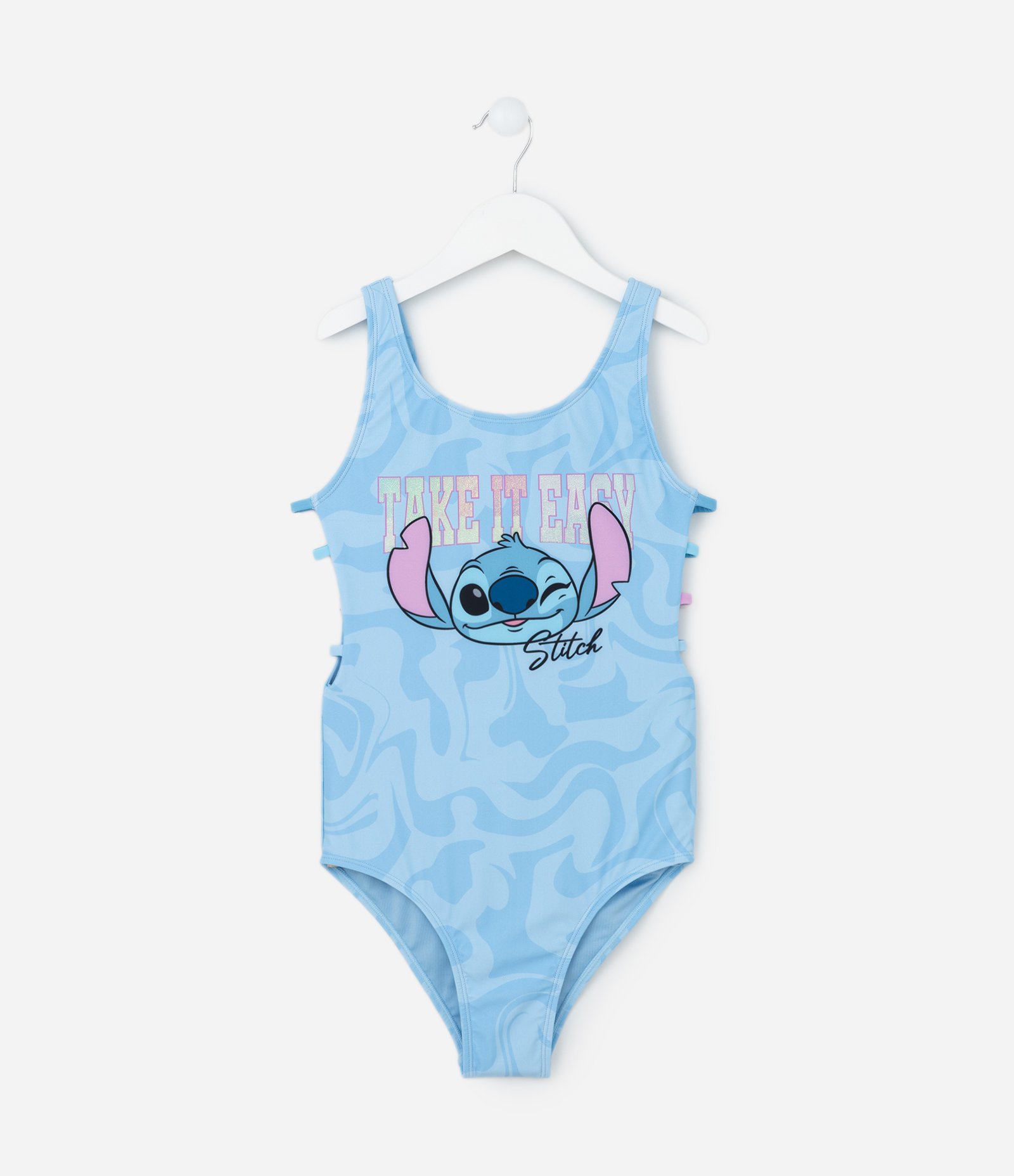 Maiô Infantil com Proteção UV e Estampa Stitch - Tam  4 a 12 Anos Azul 1