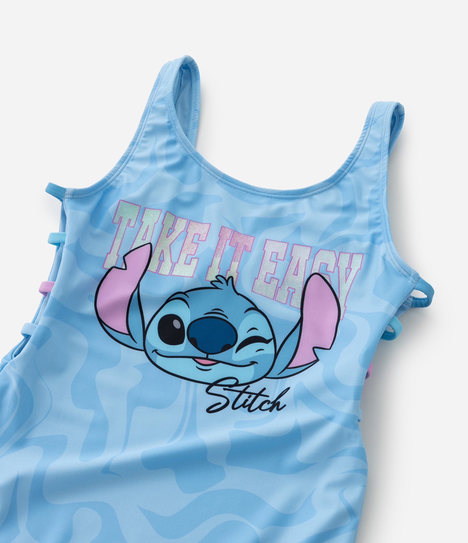 Maiô Infantil com Proteção UV e Estampa Stitch - Tam  4 a 12 Anos Azul 5