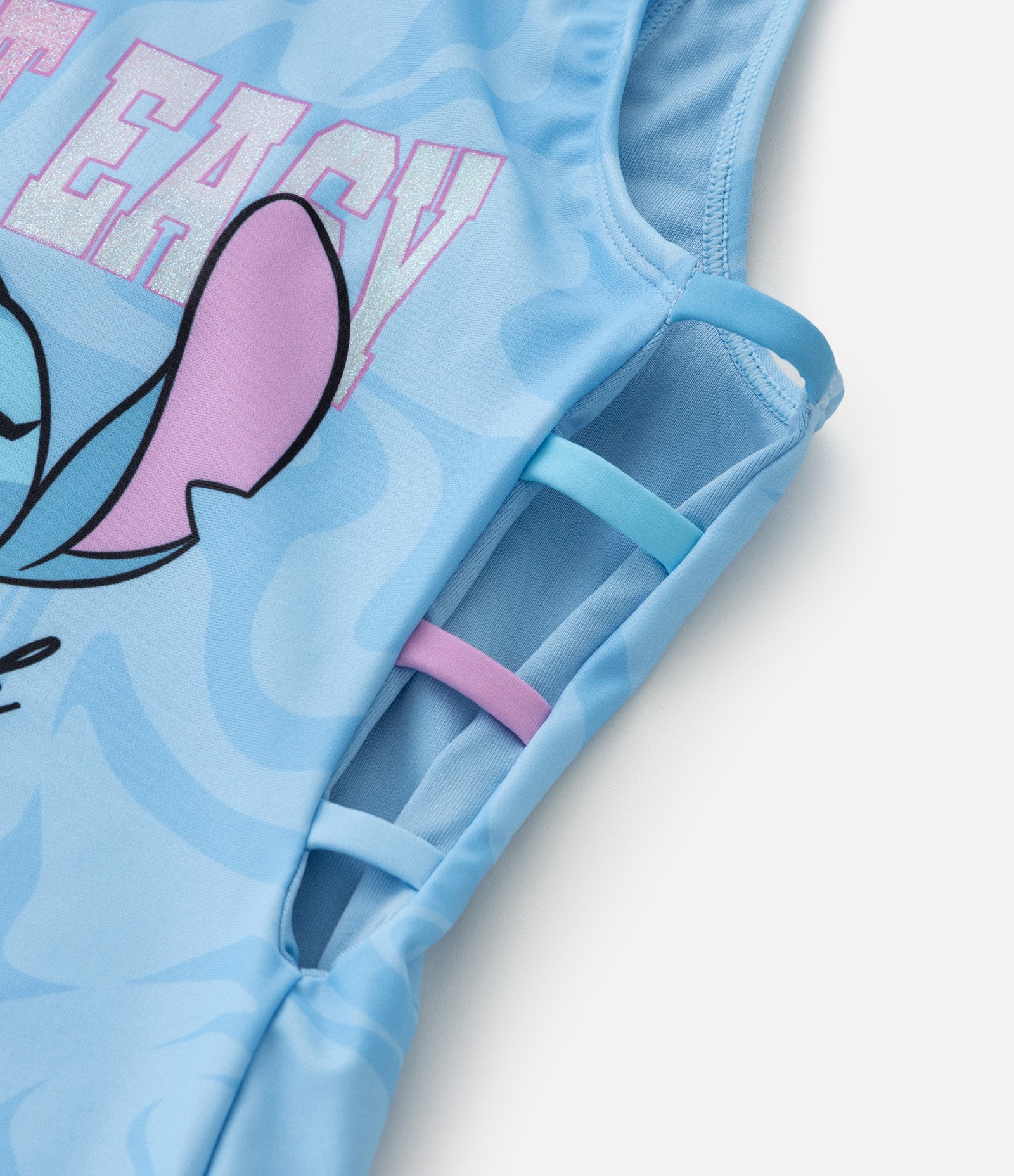 Maiô Infantil com Proteção UV e Estampa Stitch - Tam  4 a 12 Anos Azul 6